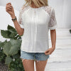 European and American casual dating sweet and simple style lace white shirt