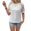 European and American casual dating sweet and simple style lace white shirt