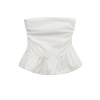 Casual slim fit and slimming wave edge strapless top