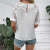 European and American casual dating sweet and simple style lace white shirt